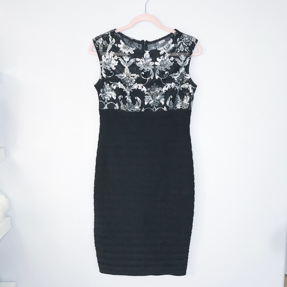 Scarlett Ribbed and Silver Sequin Top Dress - Picture 1 of 6